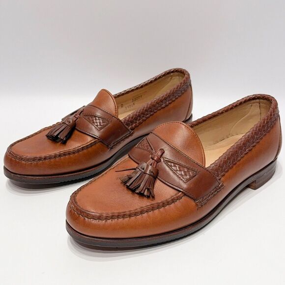 FootJoy Hand Sewn Made in USA Brown Leather Tassel Loafers Men’s Size 10D - WOW! - Picture 1 of 15